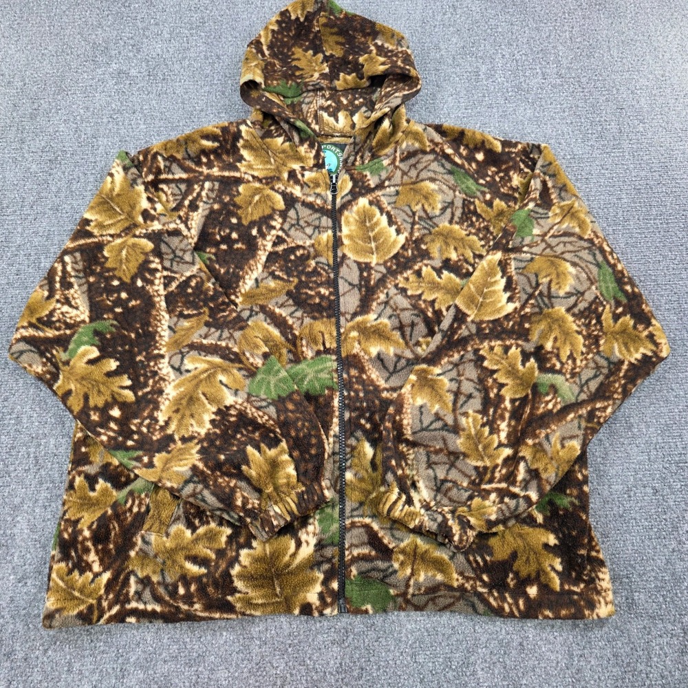 Master Sportsman Camo Fleece Full Zip Hoodie Hunting‎ Outdoors Size M